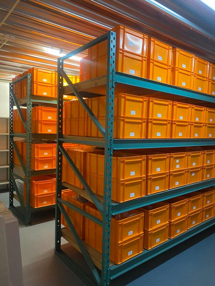 Palletstellingen met houten planken - 2 stuks, Zakelijke goederen, Kantoor en Winkelinrichting | Magazijn, Stelling en Opslag