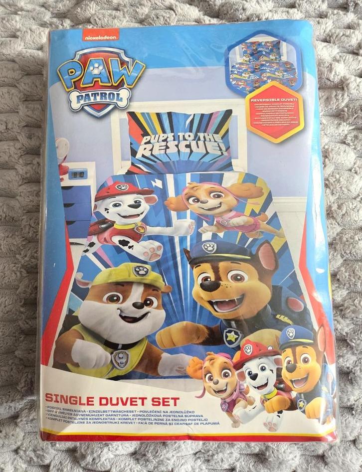 PAW PATROL 140cm x 200cm dekbedovertrek + kussensloop, Kinderen en Baby's, Kinderkamer | Beddengoed, Nieuw, Dekbedovertrek, Overige kleuren