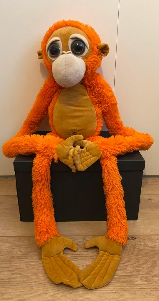 Knuffel aap oranje 135 cm, Kinderen en Baby's, Speelgoed | Knuffels en Pluche, Zo goed als nieuw, Overige typen, Ophalen of Verzenden