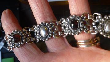 Oud-Hollandse Zilveren Armband met Granaten beschikbaar voor biedingen