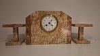 Antieke Franse marmeren pendule klok met garnituur – ca. 19, Antiek en Kunst, Antiek | Klokken, Ophalen