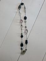 Leuke ketting met antraciet / grijs / zwarte stenen / kralen, Ophalen of Verzenden, Zo goed als nieuw, Grijs, Overige materialen