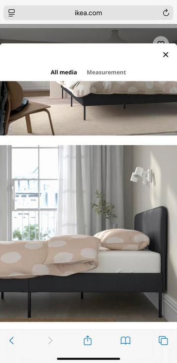 IKEA Slattum Bed Frame 140x200cm, light grey - afbeelding 3