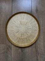 Dienblad luxe goud Ø32, Huis en Inrichting, Woonaccessoires | Dienbladen, Ophalen of Verzenden, Zo goed als nieuw, Rond, Overige materialen