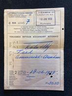 Treinkaartje Keulen-Tiel 1959, Verzamelen, Ophalen of Verzenden, Gebruikt, Trein