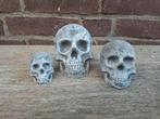 3 Betonnen skulls tuinbeelden beton beeldjes skull, Ophalen of Verzenden, Nieuw