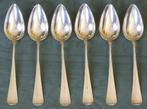 Nr I227: 6 verzilverde Gero(gz) dinerlepels Haags Lofje, Antiek en Kunst, Antiek | Bestek, Ophalen of Verzenden
