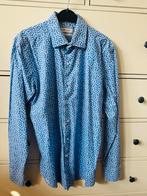 Marnelli blauw wit gebloemd heren overhemd maat L, Zo goed als nieuw, Verzenden, Blauw, Marnelli