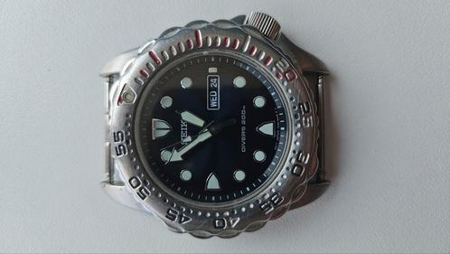 Seiko Diver 200m 7N36-6A40 (Japan) Met blauwe NATO strap, Sieraden, Tassen en Uiterlijk, Horloges | Heren, Gebruikt, Seiko, Staal