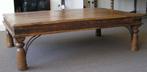Royale massief houten salontafel uit India, 135x90x40 cm., Huis en Inrichting, Tafels | Salontafels, Ophalen, Gebruikt, 100 tot 150 cm