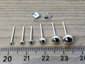 Echt Zilveren Bolletjes Oorstekers - Oorbellen - 6 maten v.a beschikbaar voor biedingen