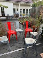 6 Stoelen in Tolix-stijl, Huis en Inrichting, Stoelen, Gebruikt, Ophalen of Verzenden, Metaal, Vijf, Zes of meer stoelen