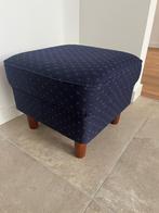 Zgan blauwe landelijke poef voetenbankje, Ophalen, Minder dan 50 cm, Vierkant, Minder dan 50 cm