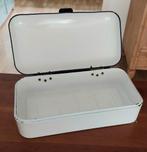 Vintage Emaille Broodtrommel - Wit, Antiek en Kunst, Antiek | Emaille, Ophalen of Verzenden