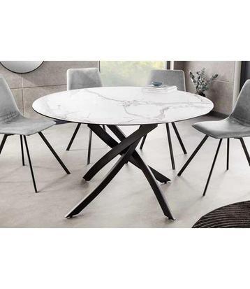 Ronde eettafel 120 Alpine keramisch marmeren blad beschikbaar voor biedingen