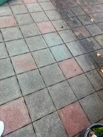 100 m2 terrastegels (grijs en rood), Tuin en Terras, Tegels en Klinkers, Ophalen, Gebruikt, 10 m² of meer, Beton
