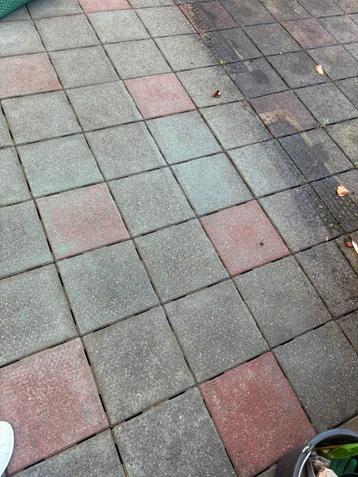 100 m2 terrastegels (grijs en rood) beschikbaar voor biedingen