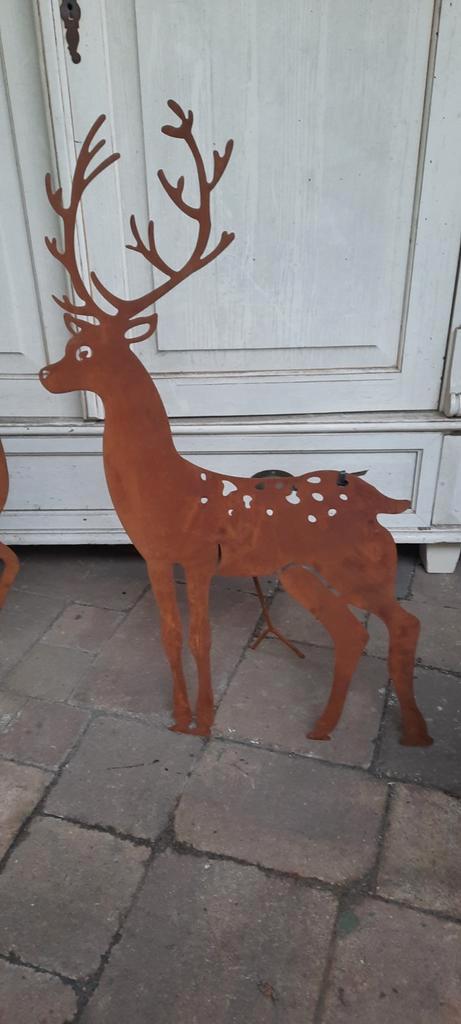 Metalen Tuinbeeld Set - Herten, Diversen, Kerst, Nieuw, Ophalen of Verzenden