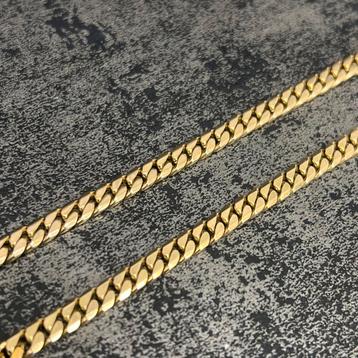 14k gouden ketting massief cuban schakel 70cm beschikbaar voor biedingen