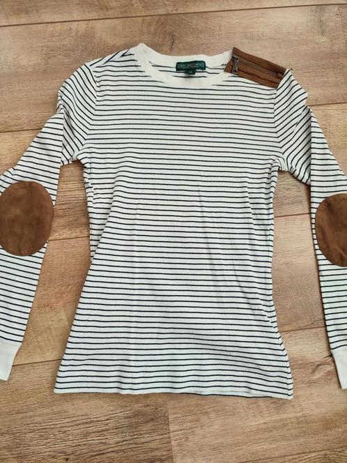 Ralph Lauren striped longsleeve ronde hals lange mouw creme, Kleding | Dames, T-shirts, Gedragen, Maat 34 (XS) of kleiner, Zwart