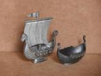 2 Vikingschip op boot miniatuur viking schip beeldjes Norge, Ophalen of Verzenden