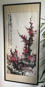 Groot Chinees kunstwerk inkt schilderij kalligrafie prunus, Ophalen