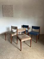 Vintage stoelen, Huis en Inrichting, Stoelen, Vier, Gebruikt, Ophalen of Verzenden, Bruin