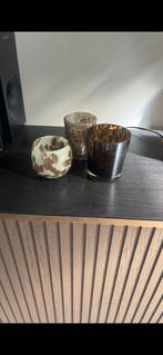 Set van 3 waxinelichthouders / windlichten, Huis en Inrichting, ., Ophalen of Verzenden, Zo goed als nieuw, .