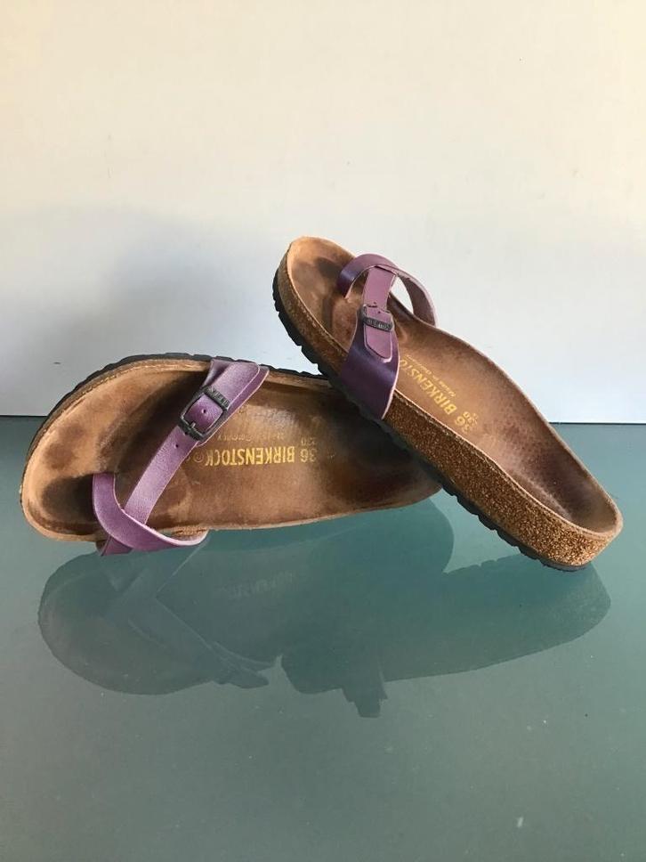 Birkenstock Piazza 36 | Paars | Gratis verzenden, Kleding | Dames, Schoenen, Zo goed als nieuw, Slippers, Overige kleuren, Verzenden