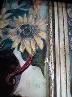 Olieverf Schilderij Zonnebloemen, Antiek en Kunst, Kunst | Schilderijen | Klassiek, Ophalen of Verzenden