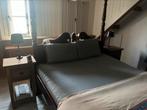 Massief mahoniehout hemelbed, Huis en Inrichting, Slaapkamer | Bedden, Ophalen, Overige kleuren, Tweepersoons, Zo goed als nieuw