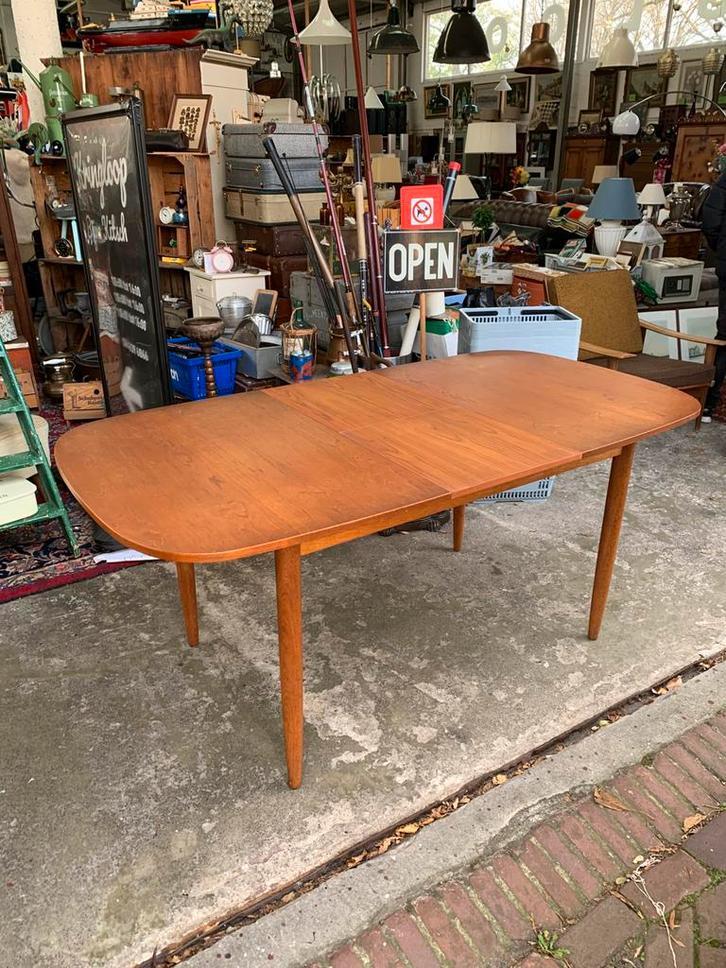Tafel vintage ovale pastoe teakhouten eethoek eettafel jaren, Huis en Inrichting, Tafels | Eettafels, Ophalen of Verzenden