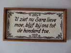 Tegeltje in lijstje,  u ziet nu Sara, Ophalen of Verzenden, Zo goed als nieuw