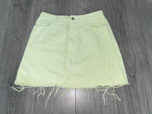 denim co lime groene spijker denim skater rok mt 40, Kleding | Dames, Rokken, Zo goed als nieuw, Maat 38/40 (M), Groen, Knielengte