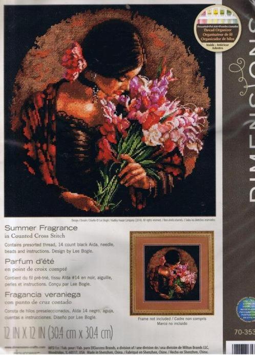 Borduurpakket Summer Fragrance van Dimensions, Hobby en Vrije tijd, Borduren en Borduurmachines, Nieuw, Borduurpakket, Ophalen of Verzenden