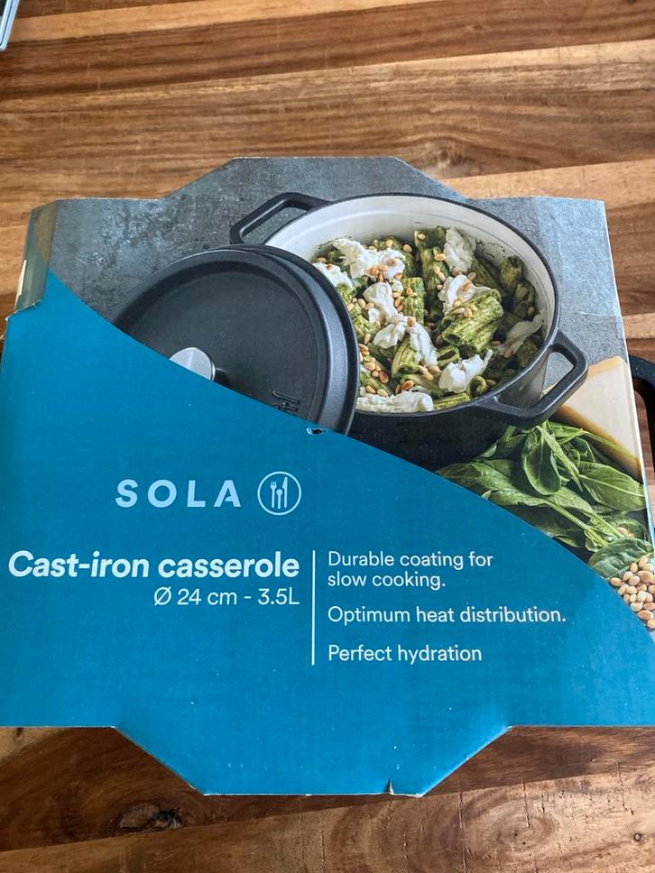 Sola Gietijzeren Braadpan 24cm - Nieuw, Huis en Inrichting, Keuken | Potten en Pannen, Nieuw, Kookpan of Snelkookpan, Gietijzer