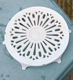 Vintage Cousances LE CREUSET gietijzeren witte onderzetter, Ophalen of Verzenden, Gebruikt, Gietijzer, Overige typen