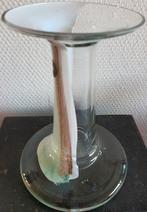 Vaas kandelaar glas gaaf gesigneerd, Ophalen of Verzenden