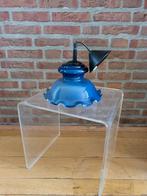 Vintage Opaline hanglamp met plooien in blauw massire, Ophalen of Verzenden, Zo goed als nieuw, Glas, Minder dan 50 cm