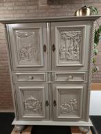 Vintage Brocante Kast - Jaren '70 - Grijs/Groen, Ophalen