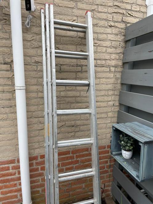 🪜🔧Alga opsteekladder/uitschuifbare ladder 3x 2,50 meter, Doe-het-zelf en Verbouw, Ladders en Trappen, Gebruikt, Ladder, 4 meter of meer
