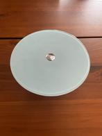 Gebakschaal, glas op voet, mintkleurig 23 cm, Ophalen of Verzenden, Zo goed als nieuw