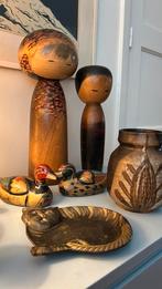 Lot India brass kat schaaltje houten eenden raviv keramiek, Huis en Inrichting, Ophalen of Verzenden, Zo goed als nieuw