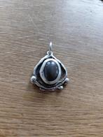 Zilveren hangertje met toermalijn steen. Grote 2.5cm, Ophalen of Verzenden, Nieuw, Zilver, Zilver