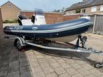 Brig Falcon 450 DeLuxe met 40pk Mercury Pro, Watersport en Boten, Rubberboten, Ophalen, Benzine, Minder dan 70 pk, Overige materialen