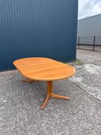 Vintage eettafel eiken blond uitschuifbaar deens rond ovaal, Ophalen, C, Nieuw, Vijf personen of meer