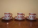 3 Chinees porseleinen mokka kop en schotels met zotjes, Huis en Inrichting, Keuken | Servies, Ophalen of Verzenden, Zo goed als nieuw