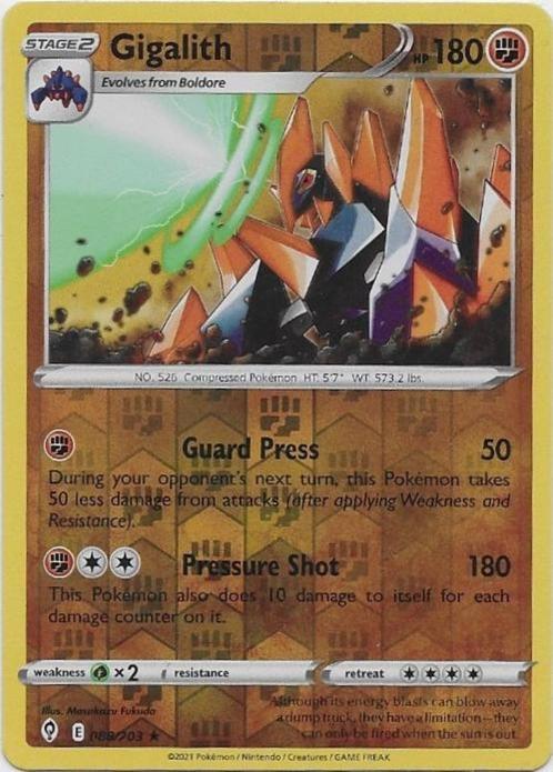 Evolving Skies,  Gigalith [reverse] 88/203, Hobby en Vrije tijd, Verzamelkaartspellen | Pokémon, Nieuw, Losse kaart, Verzenden