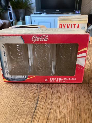 Coca-Cola Glazen Set - Vintage Keukenbenodigdheden - 3 Stuks beschikbaar voor biedingen