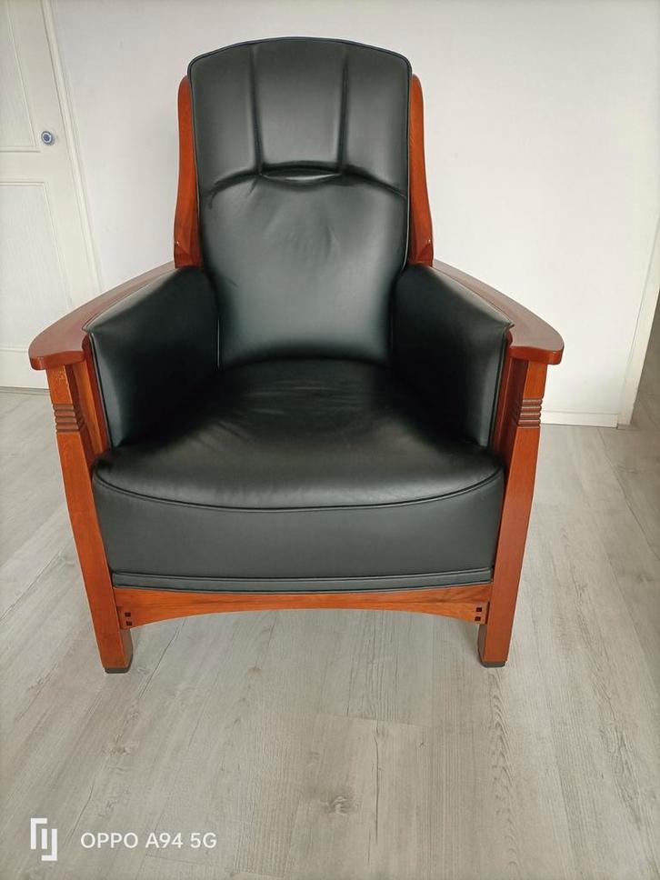 Art Deco Schuitema Fauteuil, Huis en Inrichting, Fauteuils, Leer, 50 tot 75 cm, 75 tot 100 cm, Ophalen of Verzenden